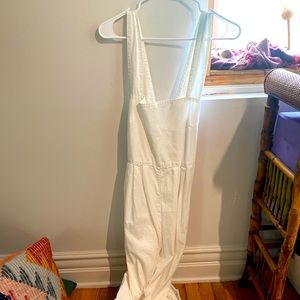 Free people never worn white overalls/jumpsuit